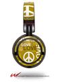 Decal style Skin Wrap for Sony MDR ZX100 Headphones Love and Peace Yellow (HEADPHONES  NOT INCLUDED)