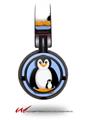 Decal style Skin Wrap for Sony MDR ZX100 Headphones Penguins on Blue (HEADPHONES  NOT INCLUDED)
