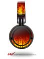 Decal style Skin Wrap for Sony MDR ZX100 Headphones Fire on Black (HEADPHONES  NOT INCLUDED)