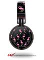 Decal style Skin Wrap for Sony MDR ZX100 Headphones Flamingos on Black (HEADPHONES  NOT INCLUDED)