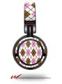 Decal style Skin Wrap for Sony MDR ZX100 Headphones Argyle Pink and Brown (HEADPHONES  NOT INCLUDED)
