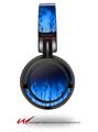 Decal style Skin Wrap for Sony MDR ZX100 Headphones Fire Blue (HEADPHONES  NOT INCLUDED)