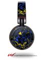 Decal style Skin Wrap for Sony MDR ZX100 Headphones Twisted Garden Blue and Yellow (HEADPHONES  NOT INCLUDED)