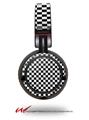 Decal style Skin Wrap for Sony MDR ZX100 Headphones Checkered Canvas Black and White (HEADPHONES  NOT INCLUDED)