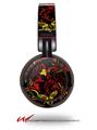 Decal style Skin Wrap for Sony MDR ZX100 Headphones Twisted Garden Red and Yellow (HEADPHONES  NOT INCLUDED)