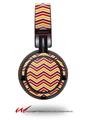 Decal style Skin Wrap for Sony MDR ZX100 Headphones Zig Zag Yellow Burgundy Orange (HEADPHONES  NOT INCLUDED)