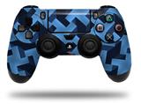 WraptorSkinz Skin compatible with Sony PS4 Dualshock Controller PlayStation 4 Original Slim and Pro Retro Houndstooth Blue (CONTROLLER NOT INCLUDED)