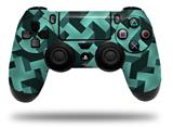 WraptorSkinz Skin compatible with Sony PS4 Dualshock Controller PlayStation 4 Original Slim and Pro Retro Houndstooth Seafoam Green (CONTROLLER NOT INCLUDED)