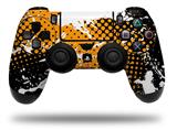 WraptorSkinz Skin compatible with Sony PS4 Dualshock Controller PlayStation 4 Original Slim and Pro Halftone Splatter White Orange (CONTROLLER NOT INCLUDED)