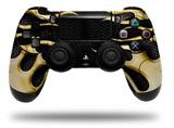 WraptorSkinz Skin compatible with Sony PS4 Dualshock Controller PlayStation 4 Original Slim and Pro Metal Flames Yellow (CONTROLLER NOT INCLUDED)