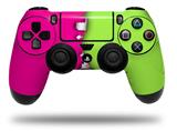 WraptorSkinz Skin compatible with Sony PS4 Dualshock Controller PlayStation 4 Original Slim and Pro Ripped Colors Hot Pink Neon Green (CONTROLLER NOT INCLUDED)