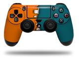 WraptorSkinz Skin compatible with Sony PS4 Dualshock Controller PlayStation 4 Original Slim and Pro Ripped Colors Orange Seafoam Green (CONTROLLER NOT INCLUDED)