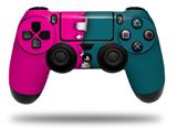 WraptorSkinz Skin compatible with Sony PS4 Dualshock Controller PlayStation 4 Original Slim and Pro Ripped Colors Hot Pink Seafoam Green (CONTROLLER NOT INCLUDED)