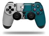 WraptorSkinz Skin compatible with Sony PS4 Dualshock Controller PlayStation 4 Original Slim and Pro Ripped Colors Gray Seafoam Green (CONTROLLER NOT INCLUDED)