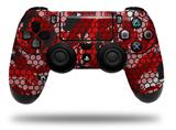 WraptorSkinz Skin compatible with Sony PS4 Dualshock Controller PlayStation 4 Original Slim and Pro HEX Mesh Camo 01 Red Bright (CONTROLLER NOT INCLUDED)