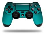 WraptorSkinz Skin compatible with Sony PS4 Dualshock Controller PlayStation 4 Original Slim and Pro Smooth Fades Neon Teal Black (CONTROLLER NOT INCLUDED)