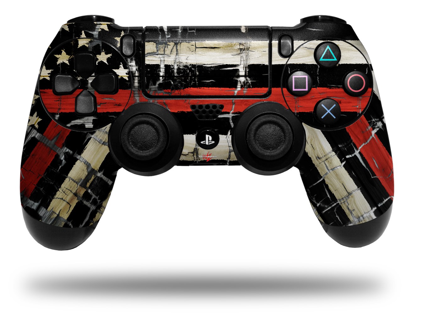 matrimonio Facturable Gracioso Sony PS4 Controller Skins Painted Faded and Cracked Red Line USA American  Flag | WraptorSkinz