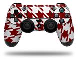 WraptorSkinz Skin compatible with Sony PS4 Dualshock Controller PlayStation 4 Original Slim and Pro Houndstooth Red Dark (CONTROLLER NOT INCLUDED)