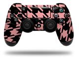WraptorSkinz Skin compatible with Sony PS4 Dualshock Controller PlayStation 4 Original Slim and Pro Houndstooth Pink on Black (CONTROLLER NOT INCLUDED)