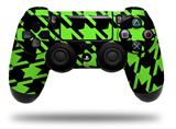 WraptorSkinz Skin compatible with Sony PS4 Dualshock Controller PlayStation 4 Original Slim and Pro Houndstooth Neon Lime Green on Black (CONTROLLER NOT INCLUDED)