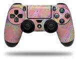 WraptorSkinz Skin compatible with Sony PS4 Dualshock Controller PlayStation 4 Original Slim and Pro Neon Swoosh on Pink (CONTROLLER NOT INCLUDED)
