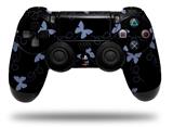 WraptorSkinz Skin compatible with Sony PS4 Dualshock Controller PlayStation 4 Original Slim and Pro Pastel Butterflies Blue on Black (CONTROLLER NOT INCLUDED)
