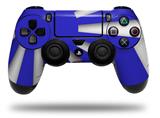 WraptorSkinz Skin compatible with Sony PS4 Dualshock Controller PlayStation 4 Original Slim and Pro Rising Sun Japanese Flag Blue (CONTROLLER NOT INCLUDED)