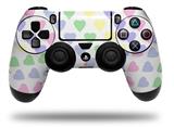 WraptorSkinz Skin compatible with Sony PS4 Dualshock Controller PlayStation 4 Original Slim and Pro Pastel Hearts on White (CONTROLLER NOT INCLUDED)