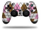 WraptorSkinz Skin compatible with Sony PS4 Dualshock Controller PlayStation 4 Original Slim and Pro Argyle Pink and Brown (CONTROLLER NOT INCLUDED)