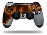 WraptorSkinz Skin compatible with Sony PS4 Dualshock Controller PlayStation 4 Original Slim and Pro Ripped Metal Fire (CONTROLLER NOT INCLUDED)