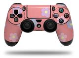 WraptorSkinz Skin compatible with Sony PS4 Dualshock Controller PlayStation 4 Original Slim and Pro Pastel Flowers on Pink (CONTROLLER NOT INCLUDED)