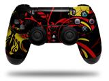 WraptorSkinz Skin compatible with Sony PS4 Dualshock Controller PlayStation 4 Original Slim and Pro Twisted Garden Red and Yellow (CONTROLLER NOT INCLUDED)