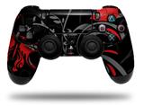 WraptorSkinz Skin compatible with Sony PS4 Dualshock Controller PlayStation 4 Original Slim and Pro Twisted Garden Gray and Red (CONTROLLER NOT INCLUDED)