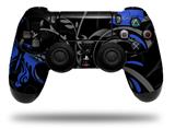 WraptorSkinz Skin compatible with Sony PS4 Dualshock Controller PlayStation 4 Original Slim and Pro Twisted Garden Gray and Blue (CONTROLLER NOT INCLUDED)