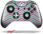Decal Style Skin for Microsoft XBOX One Wireless Controller Zig Zag Teal Green and Pink - (CONTROLLER NOT INCLUDED)