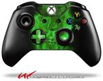 Decal Style Skin for Microsoft XBOX One Wireless Controller Flaming Fire Skull Green - (CONTROLLER NOT INCLUDED)