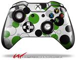 Decal Style Skin for Microsoft XBOX One Wireless Controller Lots of Dots Green on White - (CONTROLLER NOT INCLUDED)