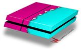 Vinyl Decal Skin Wrap compatible with Sony PlayStation 4 Original Console Ripped Colors Hot Pink Neon Teal (PS4 NOT INCLUDED)