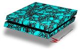 Vinyl Decal Skin Wrap compatible with Sony PlayStation 4 Original Console Scattered Skulls Neon Teal (PS4 NOT INCLUDED)