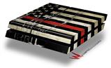 Vinyl Decal Skin Wrap compatible with Sony PlayStation 4 Original Console Painted Faded and Cracked Red Line USA American Flag (PS4 NOT INCLUDED)