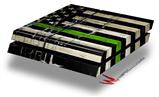 Vinyl Decal Skin Wrap compatible with Sony PlayStation 4 Original Console Painted Faded and Cracked Green Line USA American Flag (PS4 NOT INCLUDED)