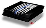 Vinyl Decal Skin Wrap compatible with Sony PlayStation 4 Original Console Brushed USA American Flag Blue Line (PS4 NOT INCLUDED)