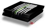 Vinyl Decal Skin Wrap compatible with Sony PlayStation 4 Original Console Brushed USA American Flag Green Line (PS4 NOT INCLUDED)