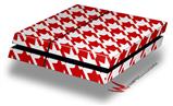 Vinyl Decal Skin Wrap compatible with Sony PlayStation 4 Original Console Houndstooth Red (PS4 NOT INCLUDED)