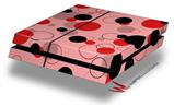 Vinyl Decal Skin Wrap compatible with Sony PlayStation 4 Original Console Lots of Dots Red on Pink (PS4 NOT INCLUDED)