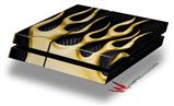 Vinyl Decal Skin Wrap compatible with Sony PlayStation 4 Original Console Metal Flames Yellow (PS4 NOT INCLUDED)