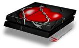 Vinyl Decal Skin Wrap compatible with Sony PlayStation 4 Original Console Barbwire Heart Red (PS4 NOT INCLUDED)