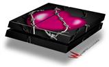 Vinyl Decal Skin Wrap compatible with Sony PlayStation 4 Original Console Barbwire Heart Hot Pink (PS4 NOT INCLUDED)