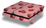 Vinyl Decal Skin Wrap compatible with Sony PlayStation 4 Original Console Strawberries on Pink (PS4 NOT INCLUDED)