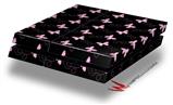 Vinyl Decal Skin Wrap compatible with Sony PlayStation 4 Original Console Pastel Butterflies Pink on Black (PS4 NOT INCLUDED)